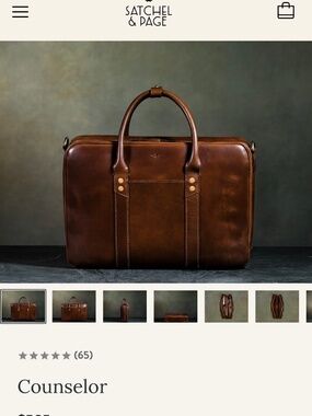 Satchel & Page “The Counselor” Brown Leather Bag
